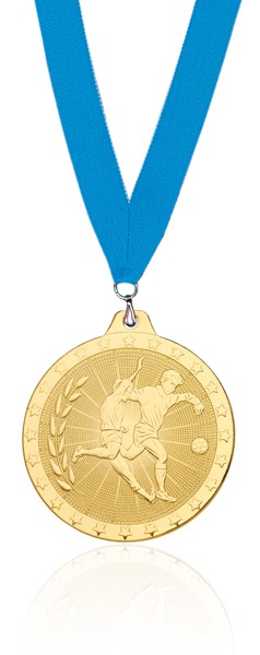 Medalla de fútbol  Ref. KNU01  solo color Oro.**
