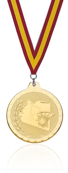 Medalla de Baloncesto  Ref.KNU03  solo color Oro.**