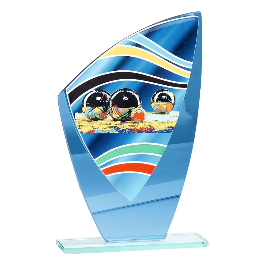Trofeo de cristal / cerámica petanca ref: 66209
