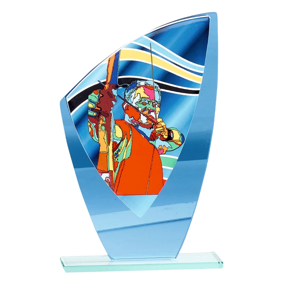 Trofeo de cristal / cerámica tiro con arco ref: 66211
