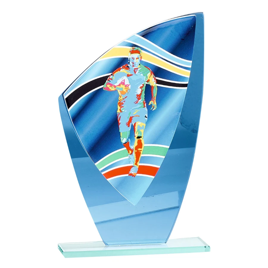 Trofeo de cristal / cerámica rugby ref: 66217
