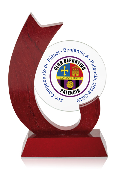 Trofeo madera especial grabacion Ref. 17/25716G1  Alturas 16cm 18cm**