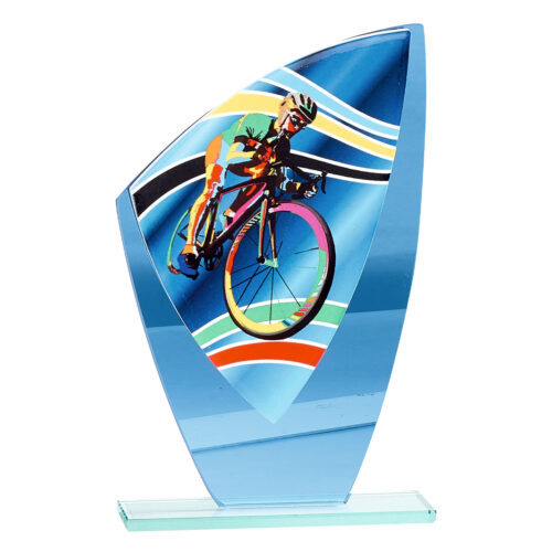 Trofeo de cristal / cerámica ciclismo Ref.66212 Alturas 20cm 22cm 24cm