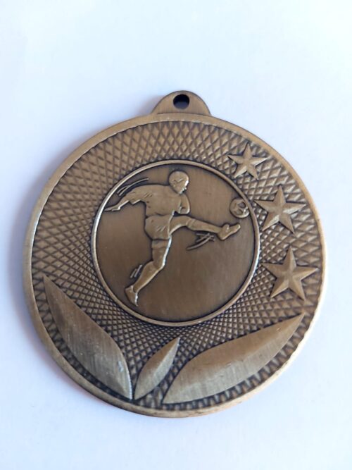Medalla Ref.1042 futbol solo Color Oro Viejo  Existencias (30) se venden las 30 juntas.*