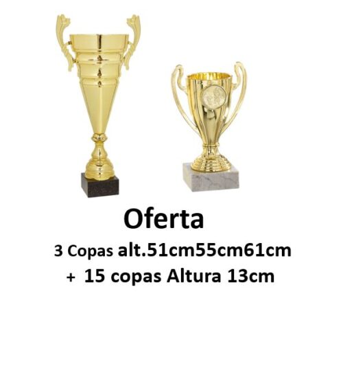 Ref. 4011 oferta de 3 copas Alt.51cm 55cm 61+15 copas Atura 13cm.