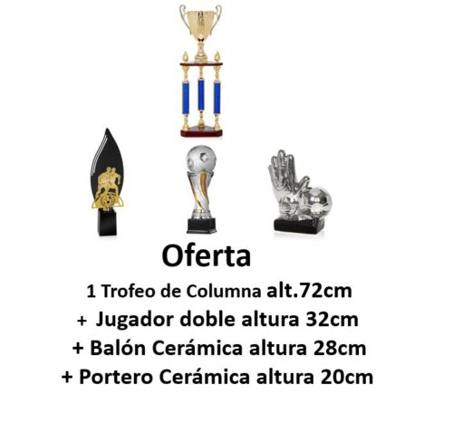 Ref. 4014 Oferta de 1 columnas  Alt. 72cm+Jugadores+Balón+Portero.