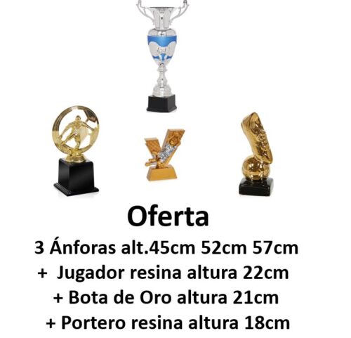 Ref. 4015 Oferta de 3 Anforas  Alt. 45cm 52cm 57cm+Jugador+Bota +Portero.